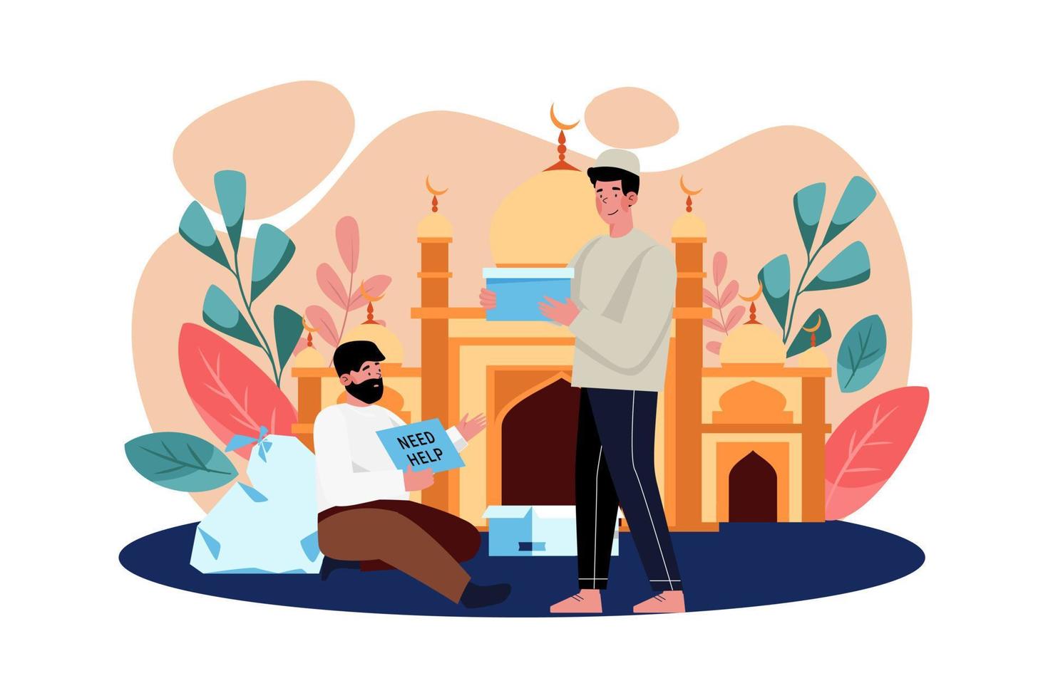 Ramadan Day Illustration concept. A flat illustration isolated on white background vector