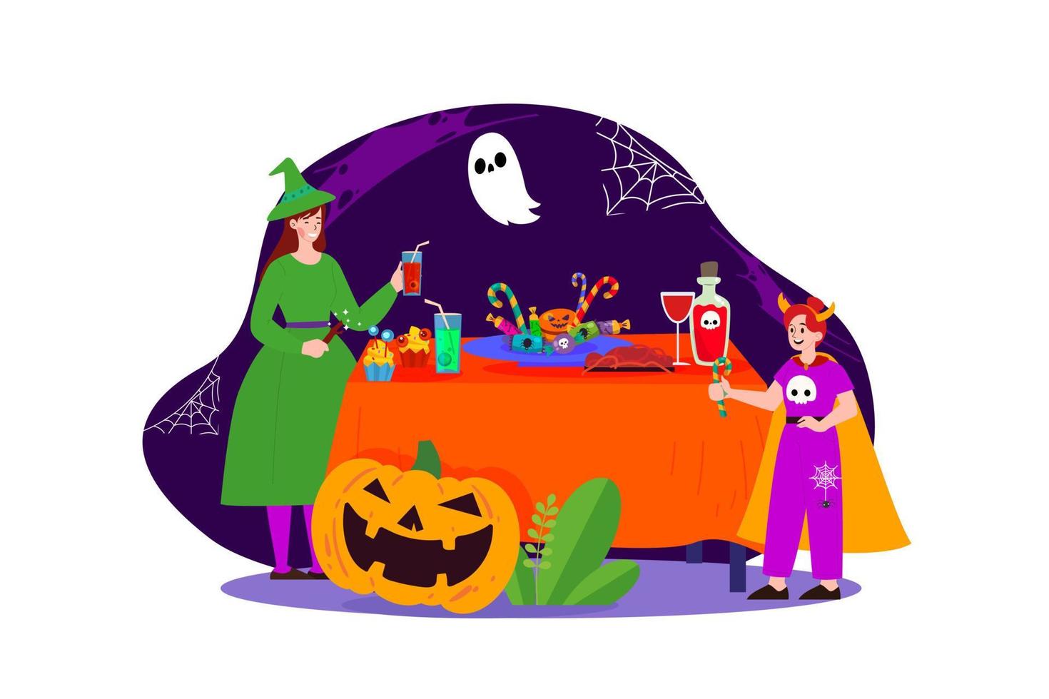 Halloween Illustration concept. Flat illustration isolated on white background vector