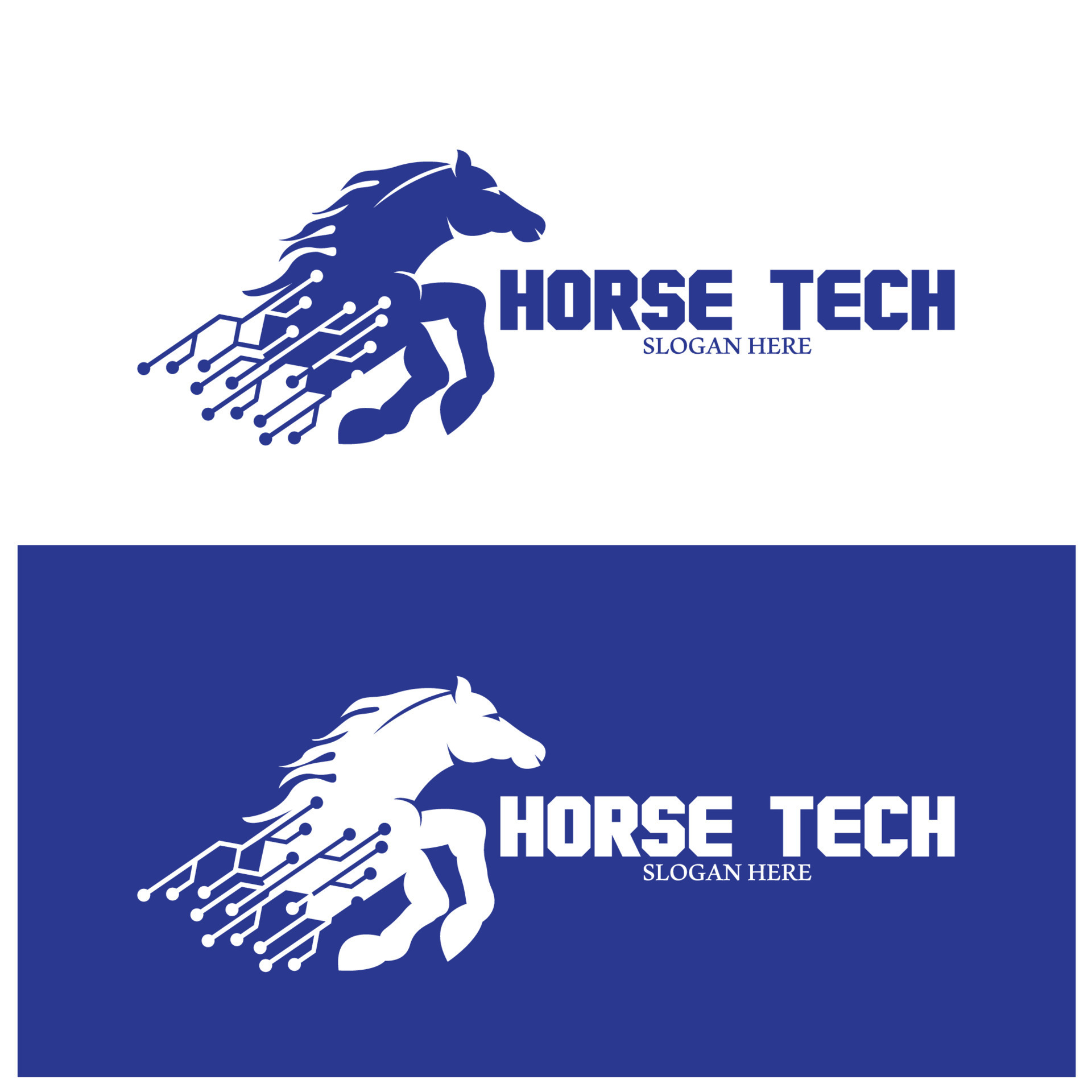 horse tech logo icon vector illustration template design 13429097