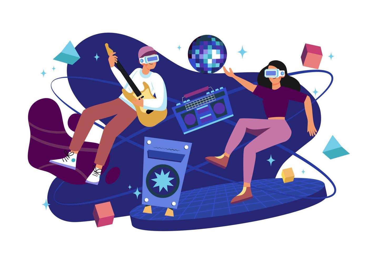 Metaverse Illustration concept. A flat illustration isolated on white background vector