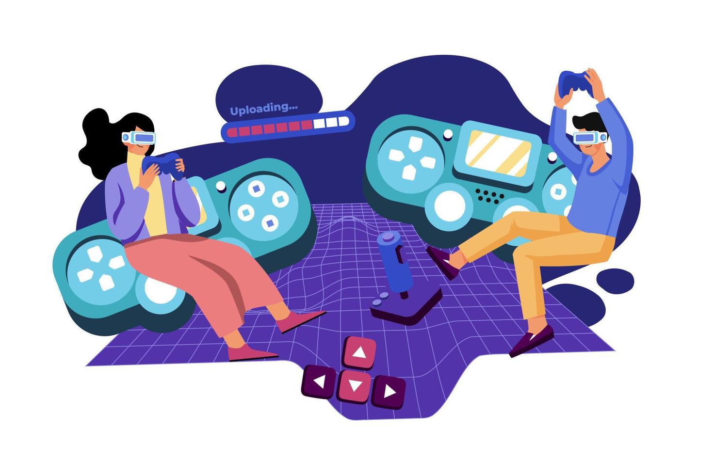 Metaverse Illustration concept. A flat illustration isolated on white background vector