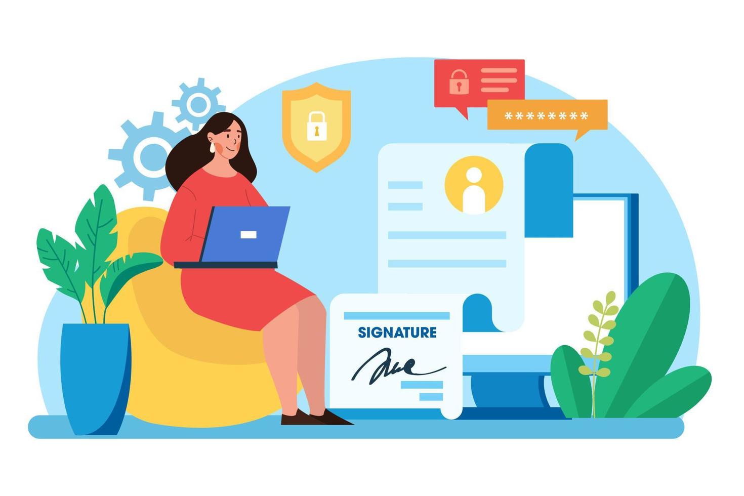 Digital Signature Illustration concept on white background vector