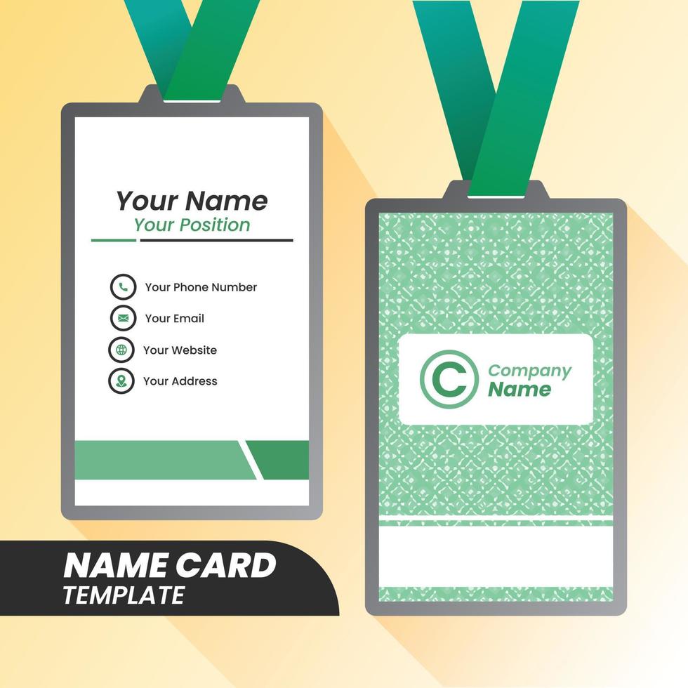 Creative and clean corporate name card template. Vector illustration. Stationery design.