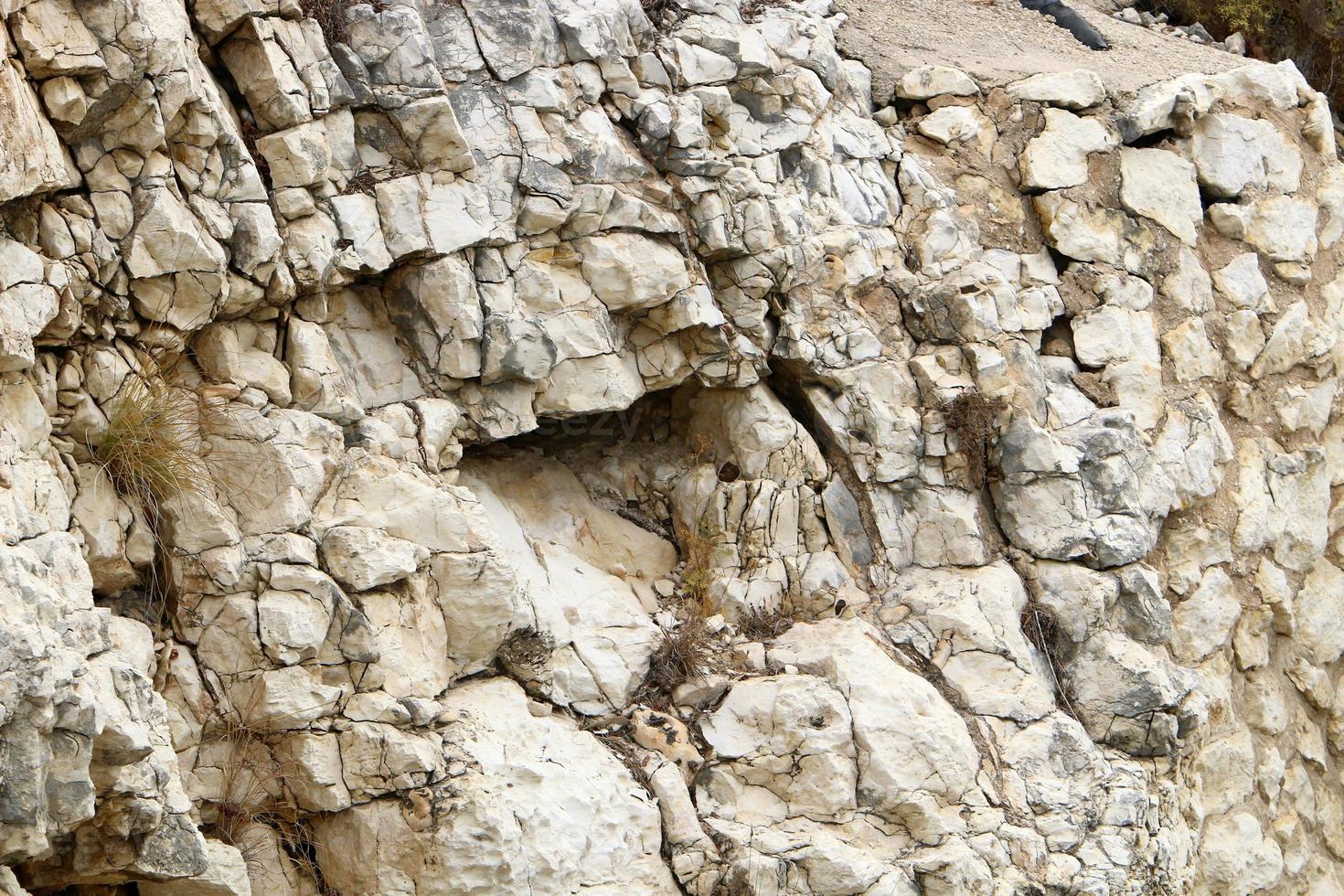 Texture of large stones and mountain rocks. photo