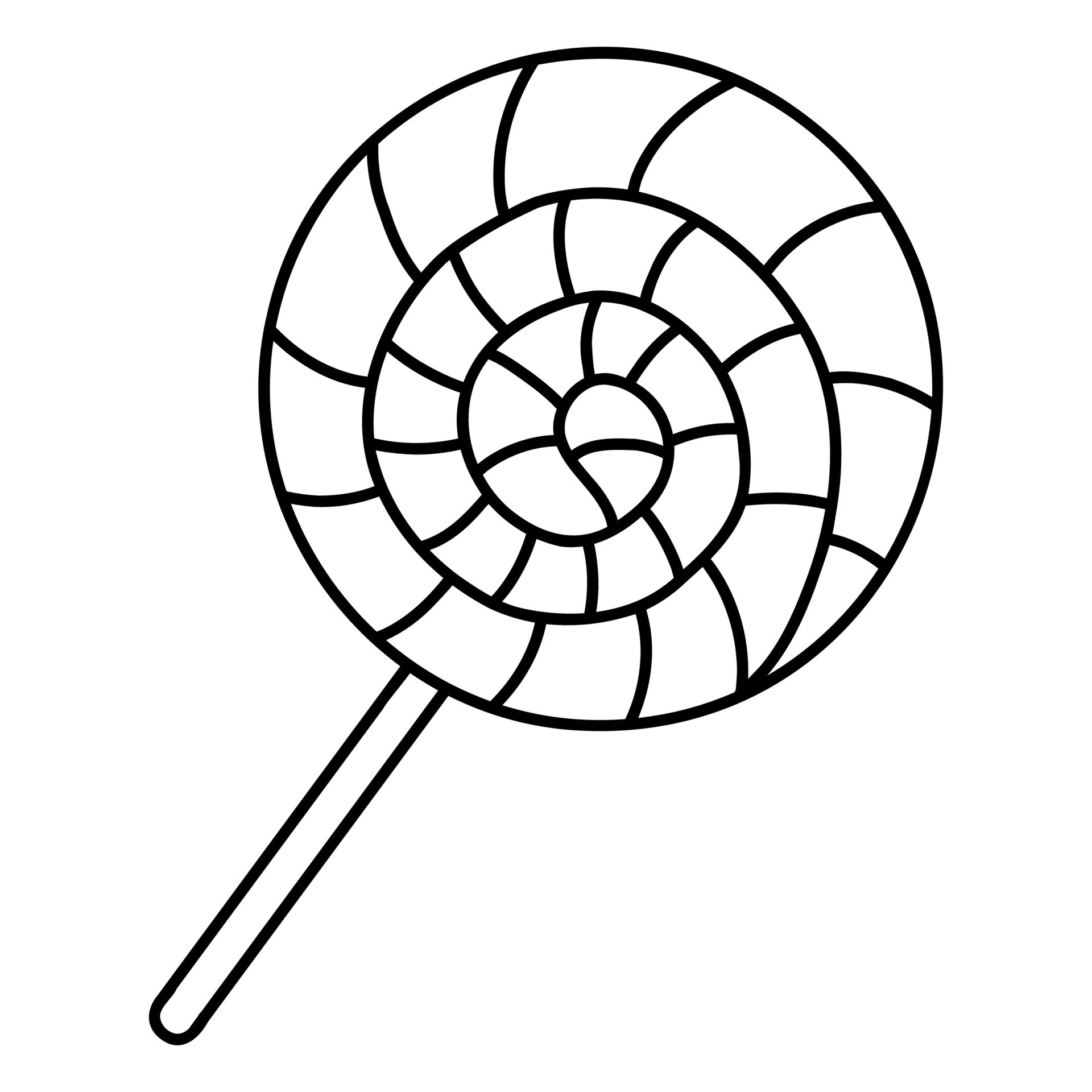 Doodle lollipop. Cartoon element, vector sketch illustration, black