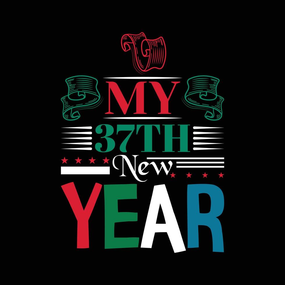 Happy new year t-shirt design 2023 vector