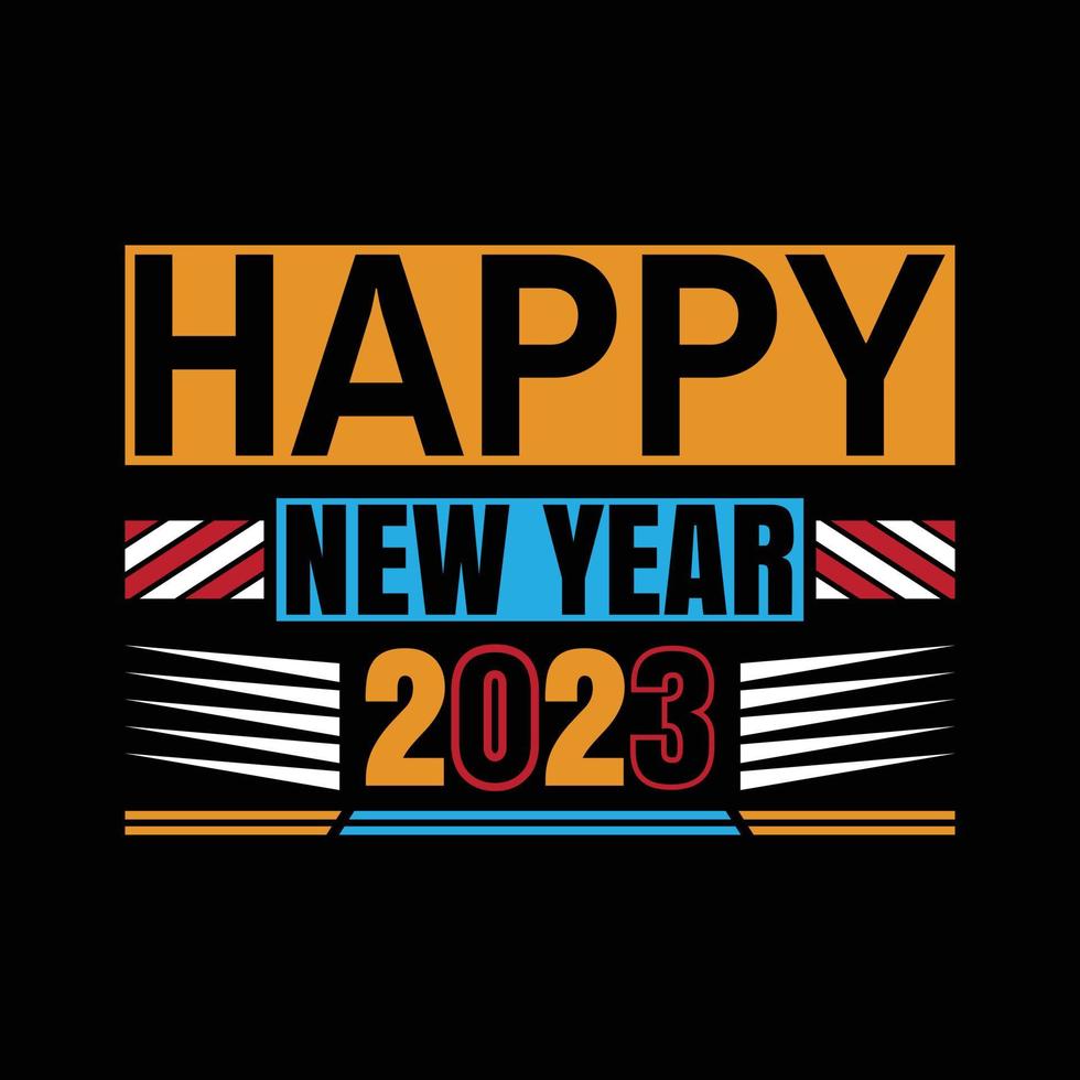 feliz año nuevo diseño de camiseta 2023 vector