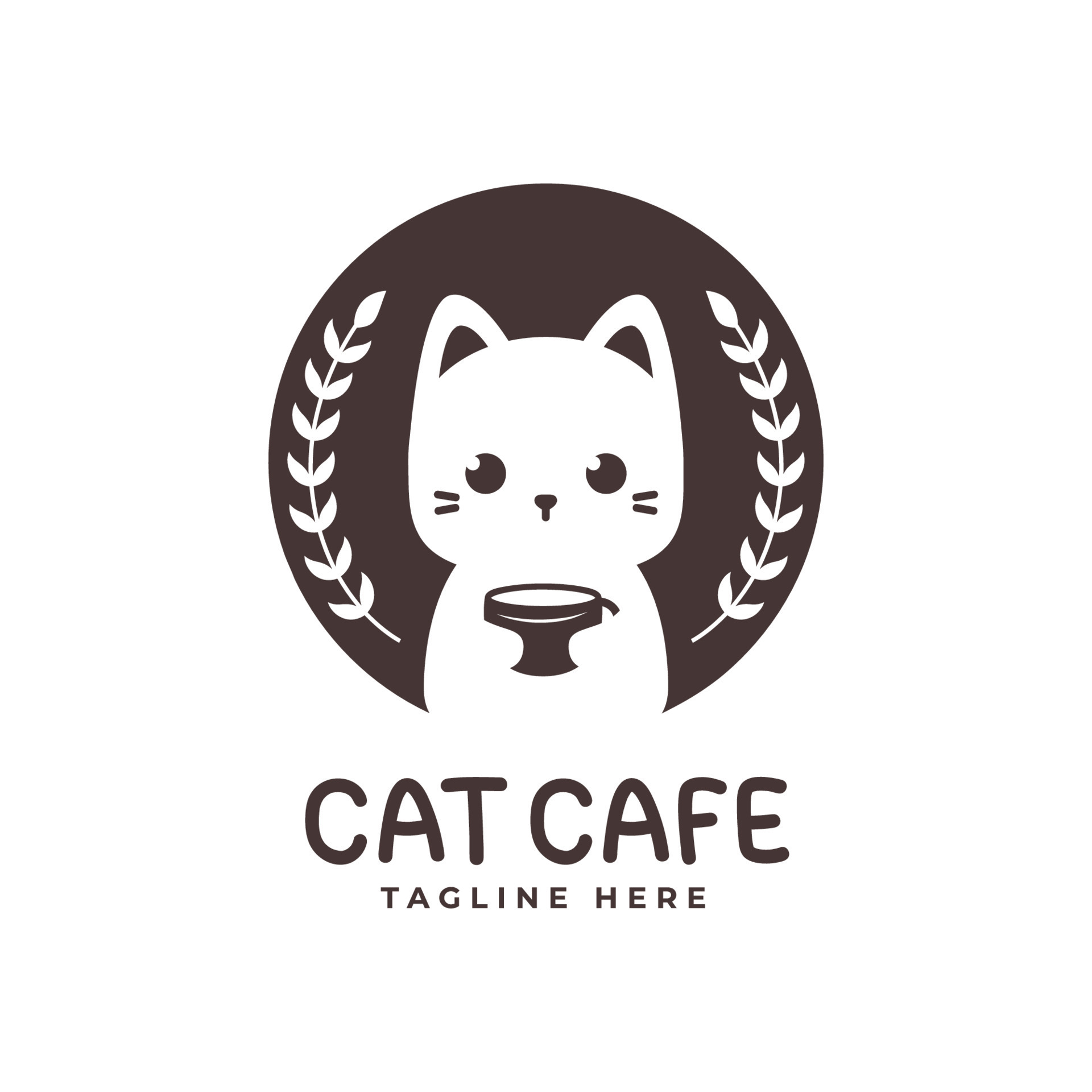 cute cat logo with coffee cup 13430175 Vector Art at Vecteezy
