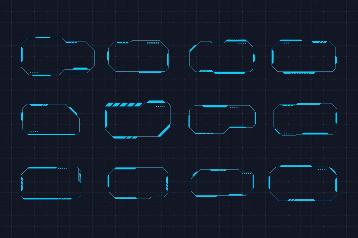 Set of Abstract Tech Border Design vector