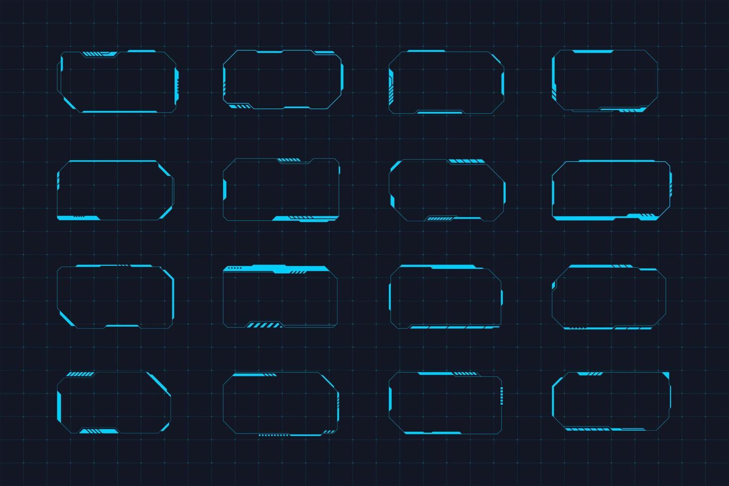 Set of Abstract Tech Border Design vector
