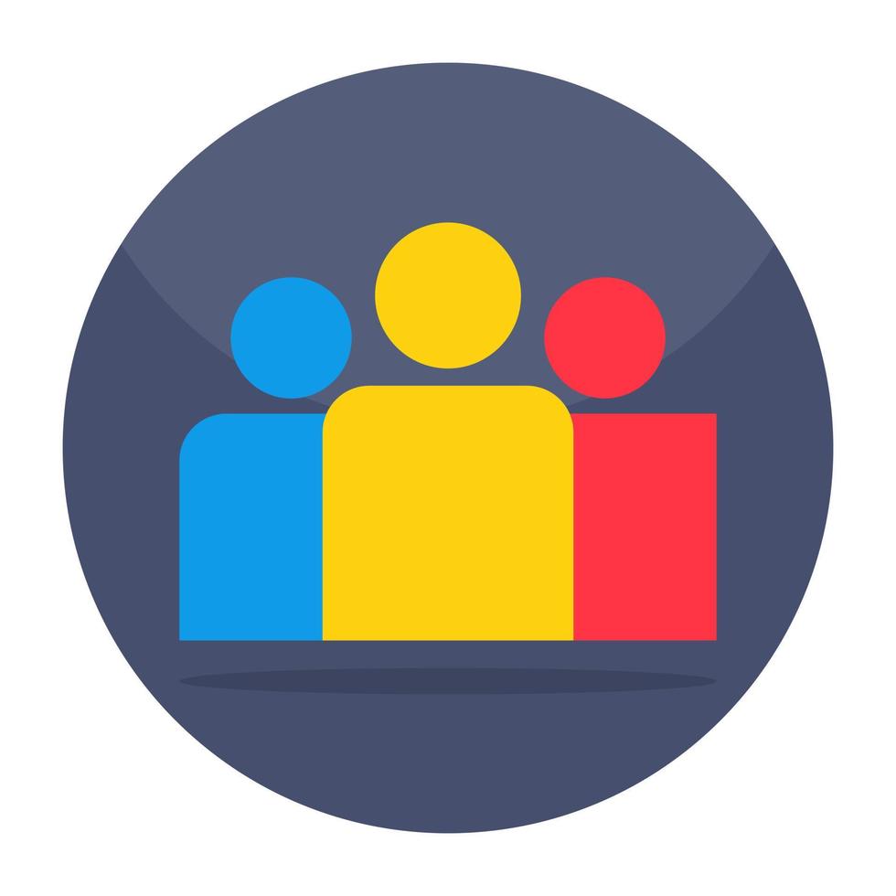 Conceptual flat design icon of group vector