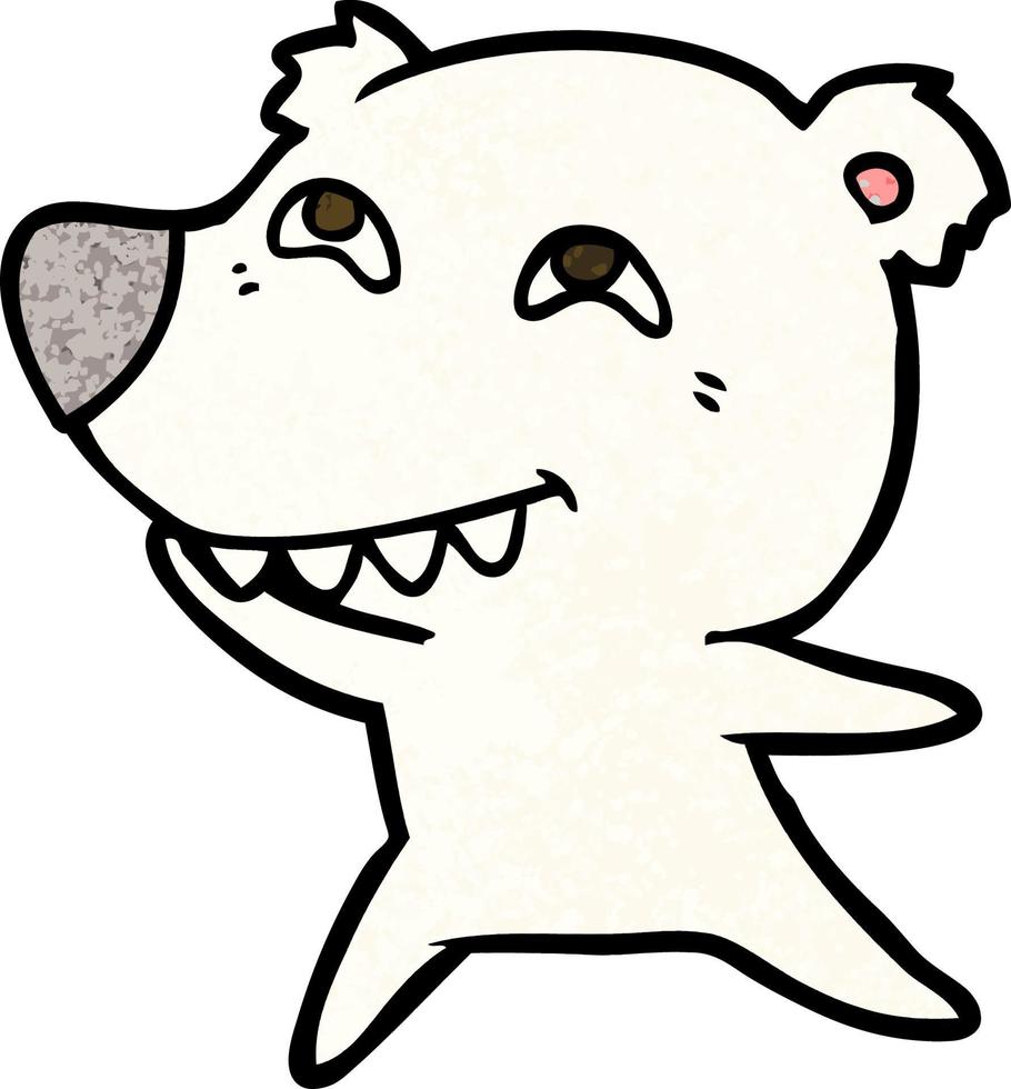 personaje de oso polar vectorial en estilo de dibujos animados vector