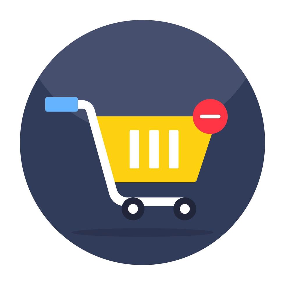 Remove from cart icon in flat design vector
