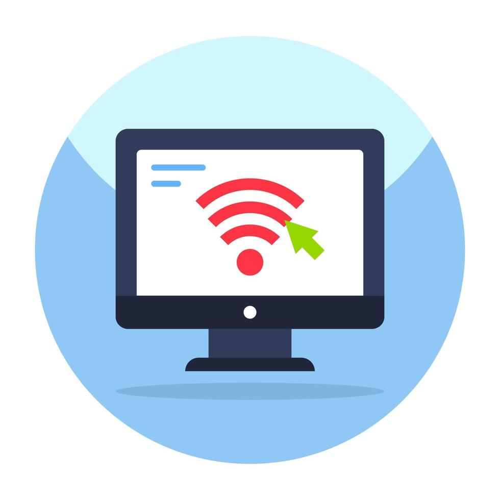 Modern design icon of computer wifi vector