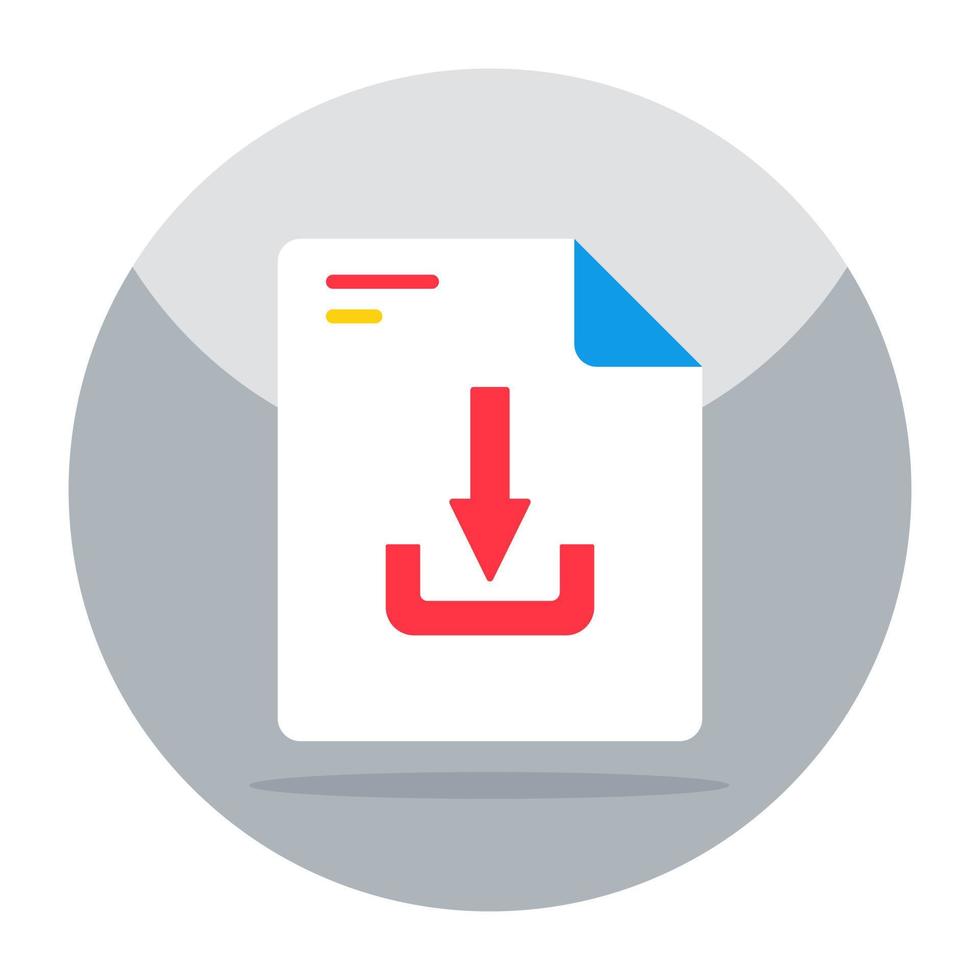 An icon design of file download vector
