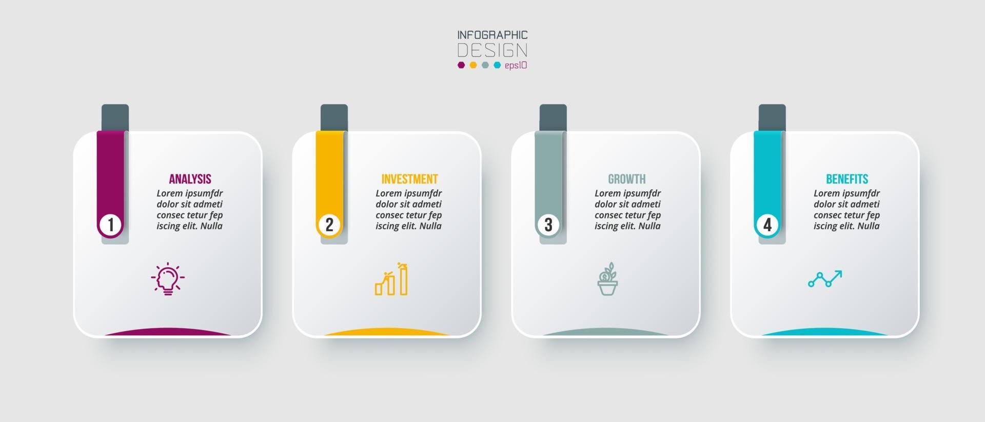 Infographic template business concept with step. vector