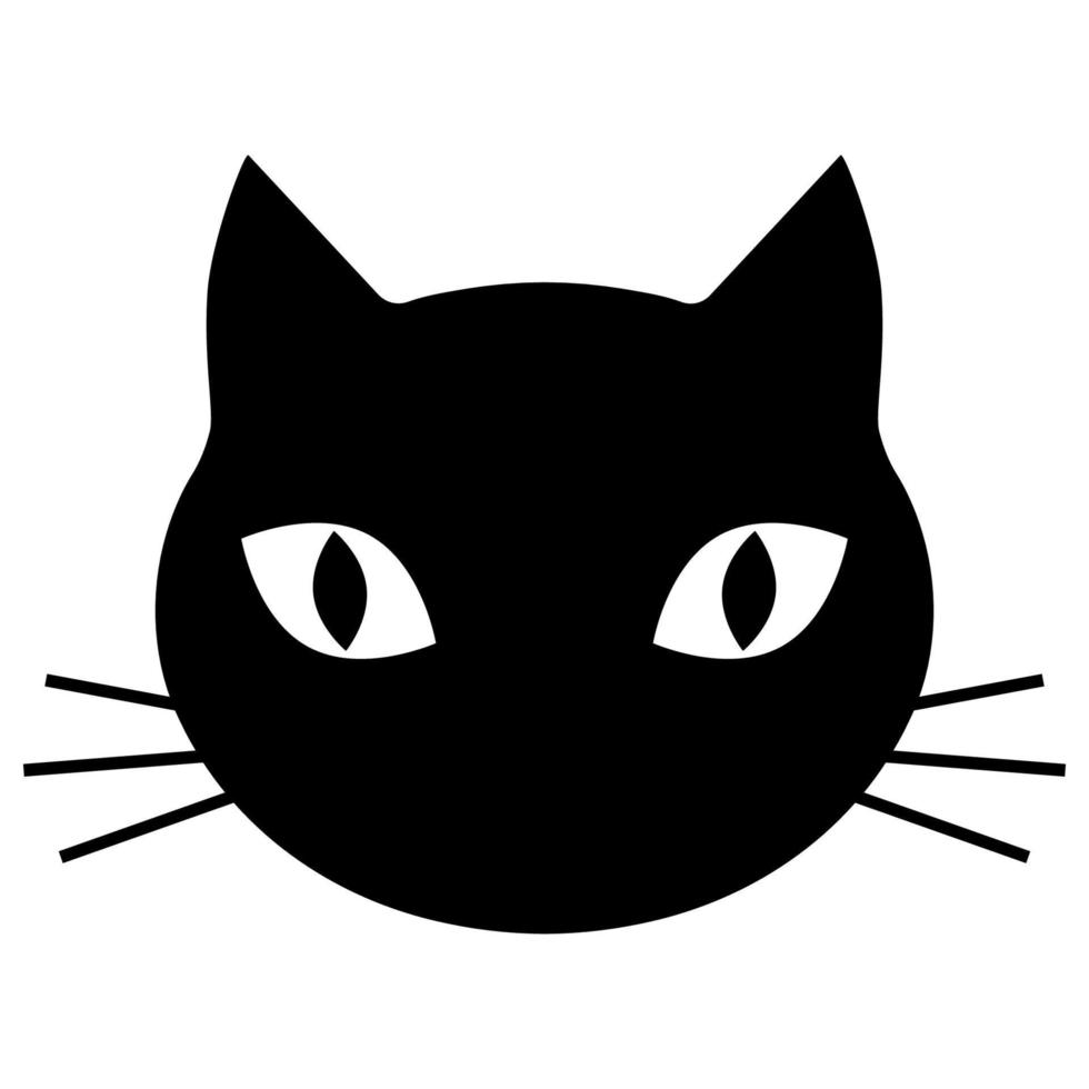 Black cat head vector