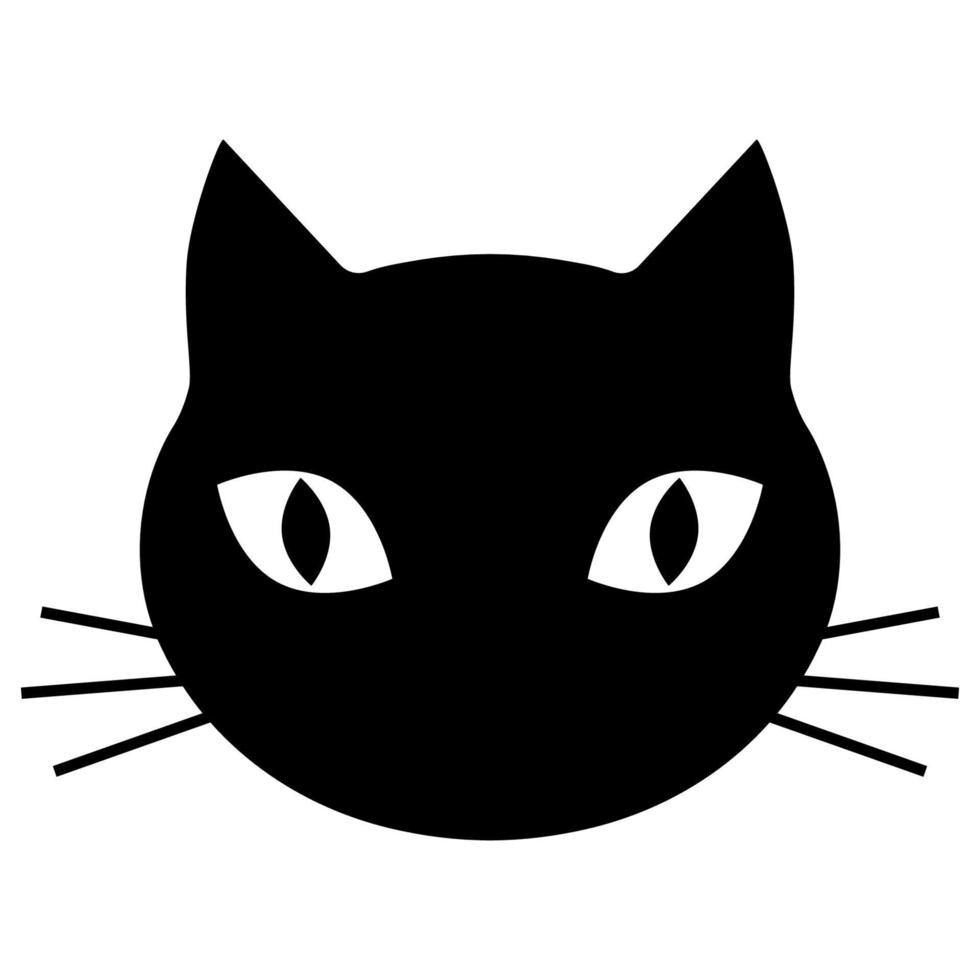 Black cat head vector