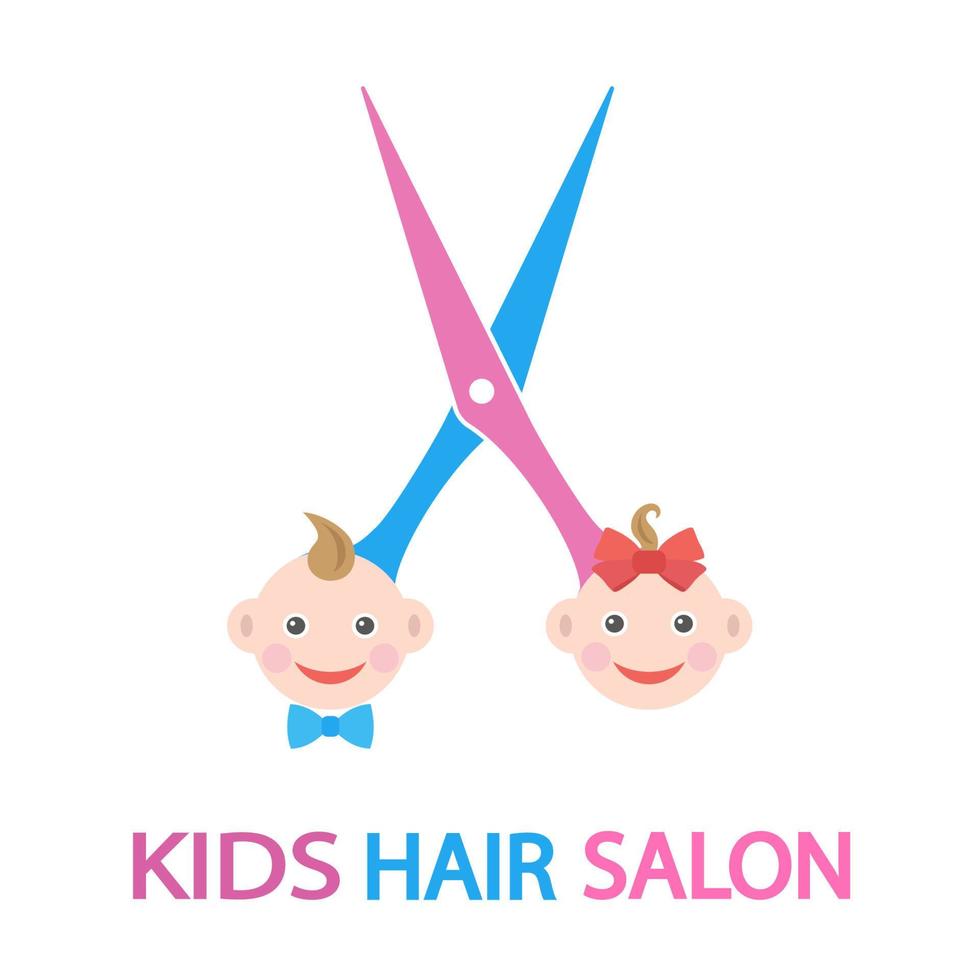 salón de logotipos para cortes de pelo para niños vector