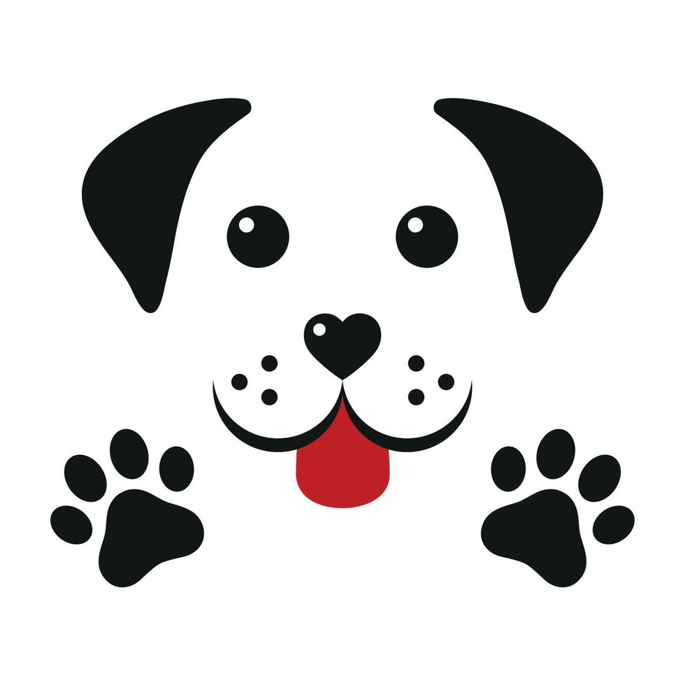 Dog head with paws vector