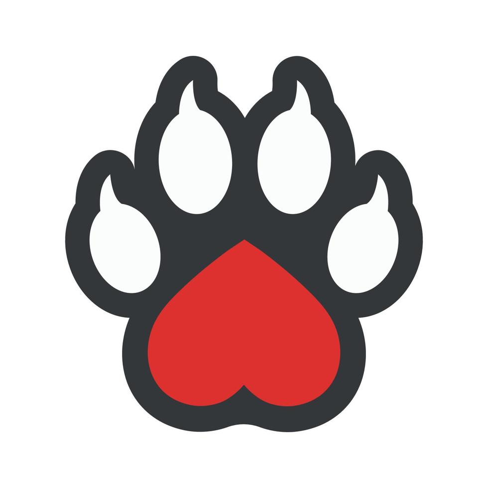 Heart shaped dog paw vector