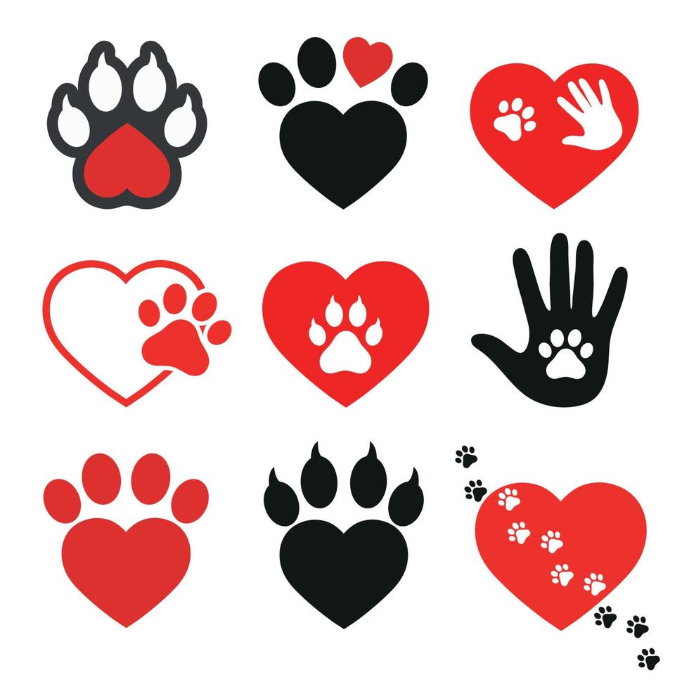 Set of animal care logos vector