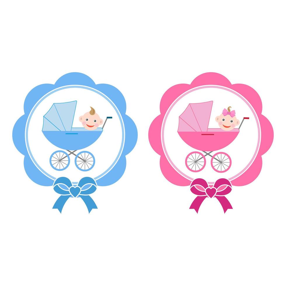 logotipo de niño y niña recién nacido vector