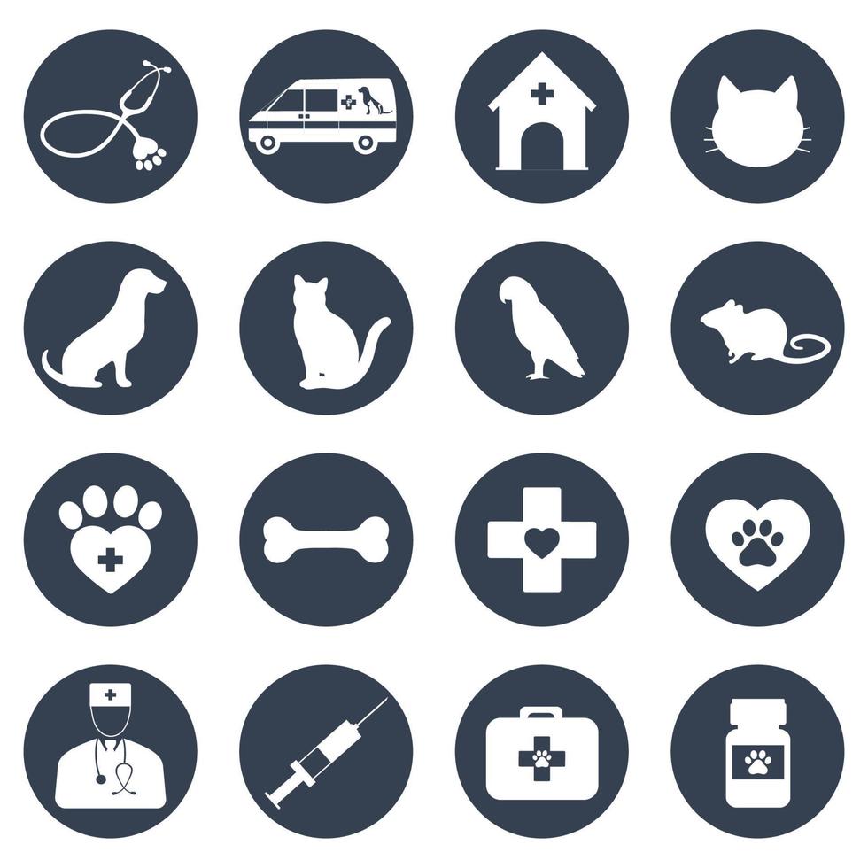Set of veterinary and animal care vector