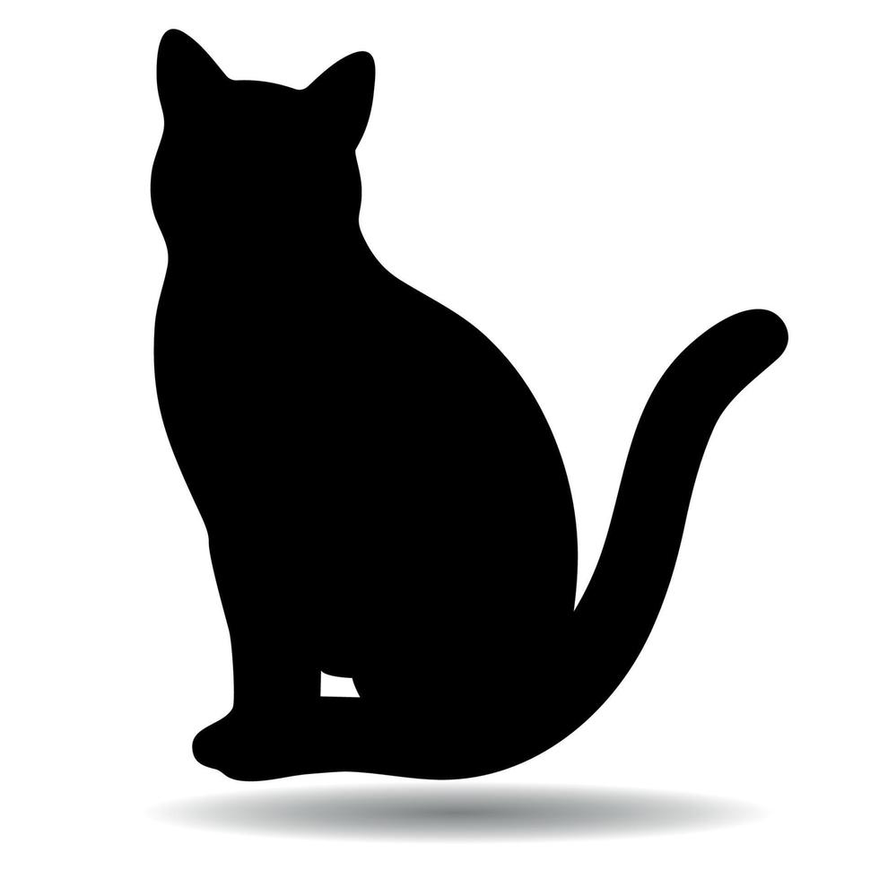 gato negro con sombra vector