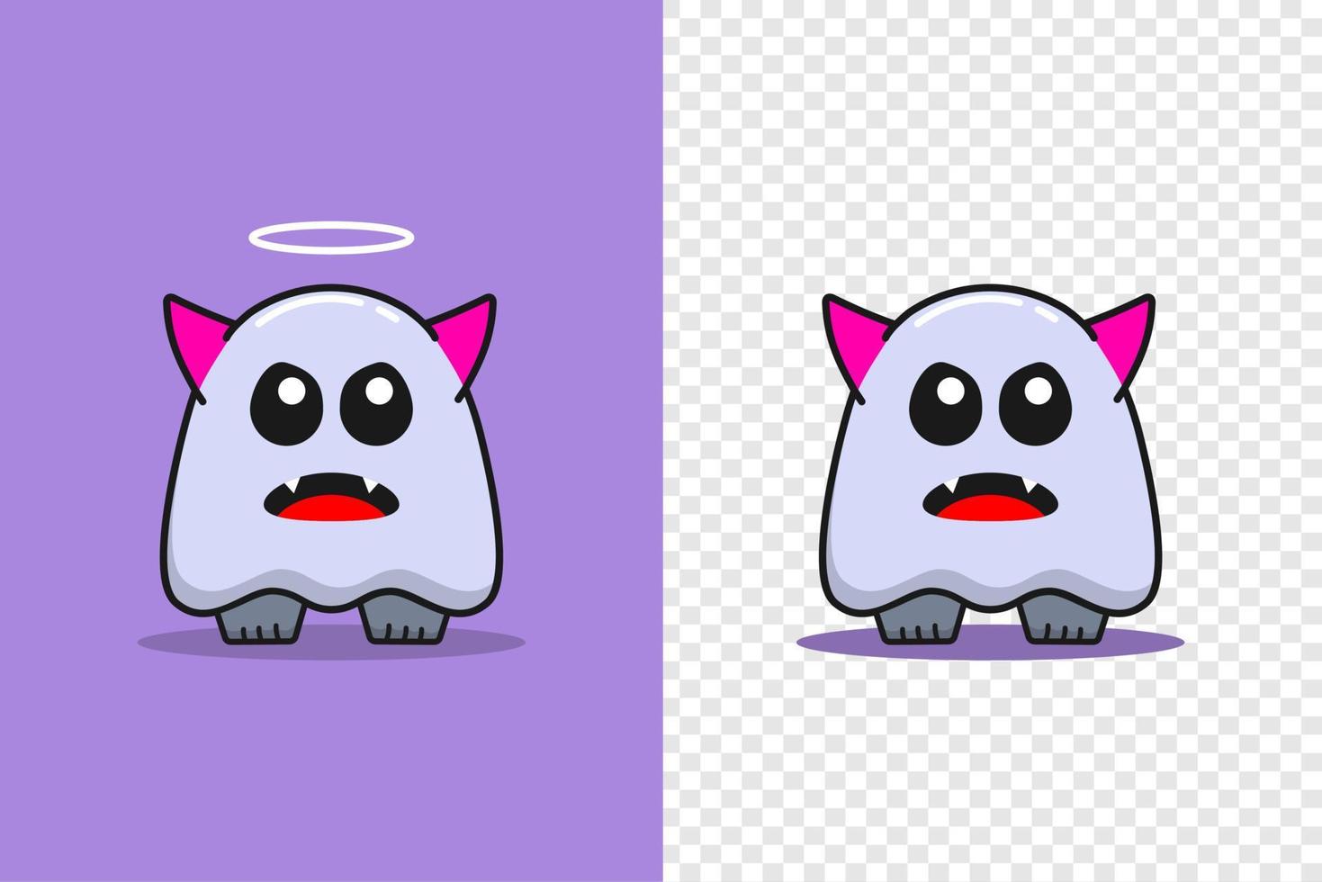 cute ghost standing.Vector illustration in a cartoon style. vector