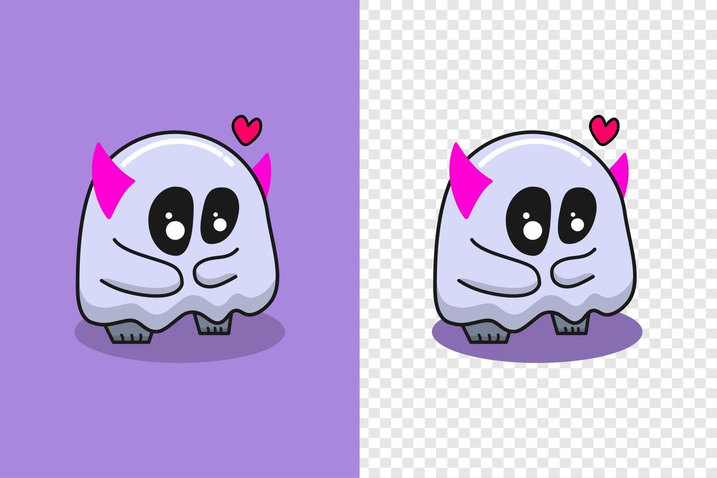 lindo fantasma enamorado. ilustración vectorial en un estilo de dibujos animados. vector