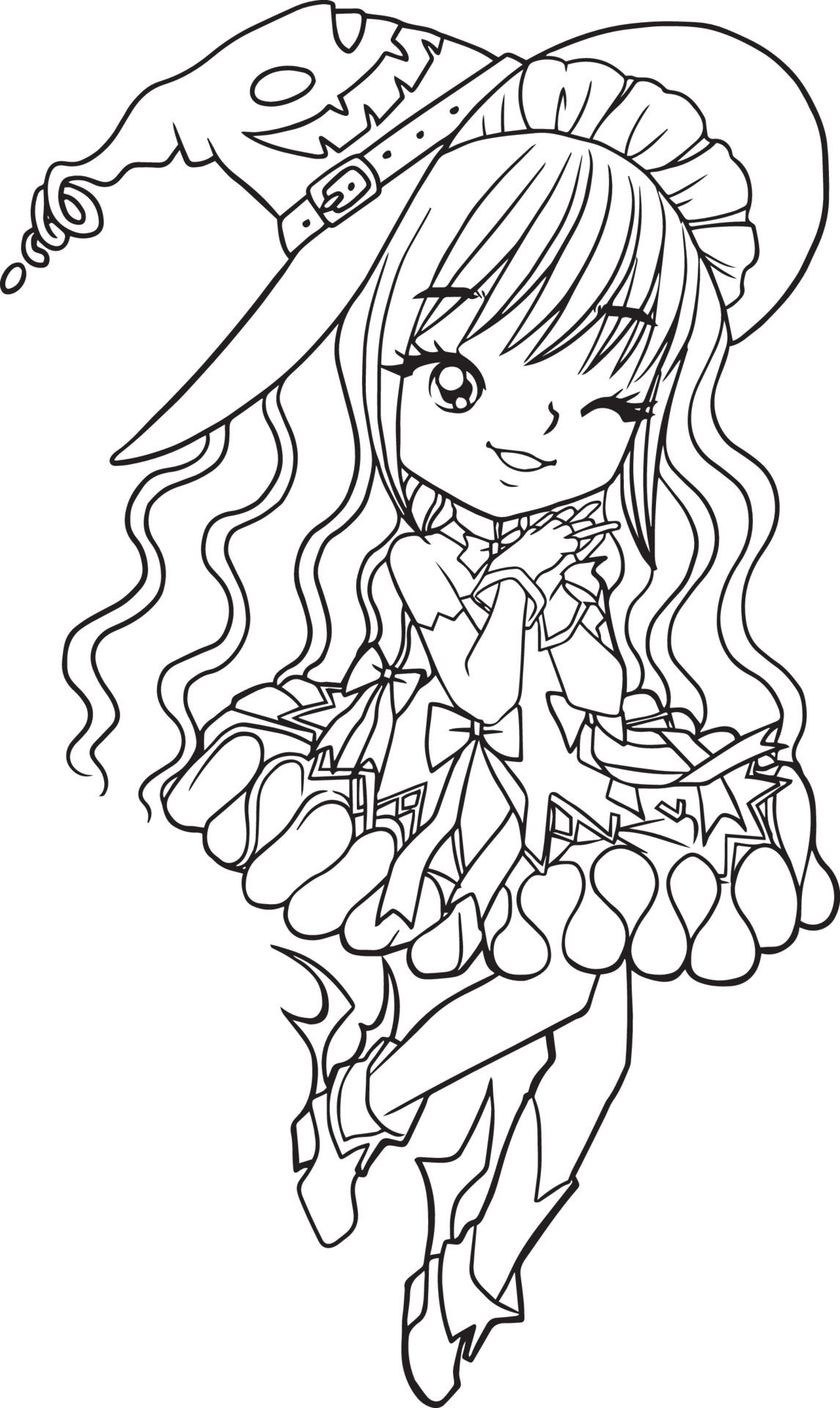 Premium Vector  Coloring pages cute girls anime manga kawaii kids