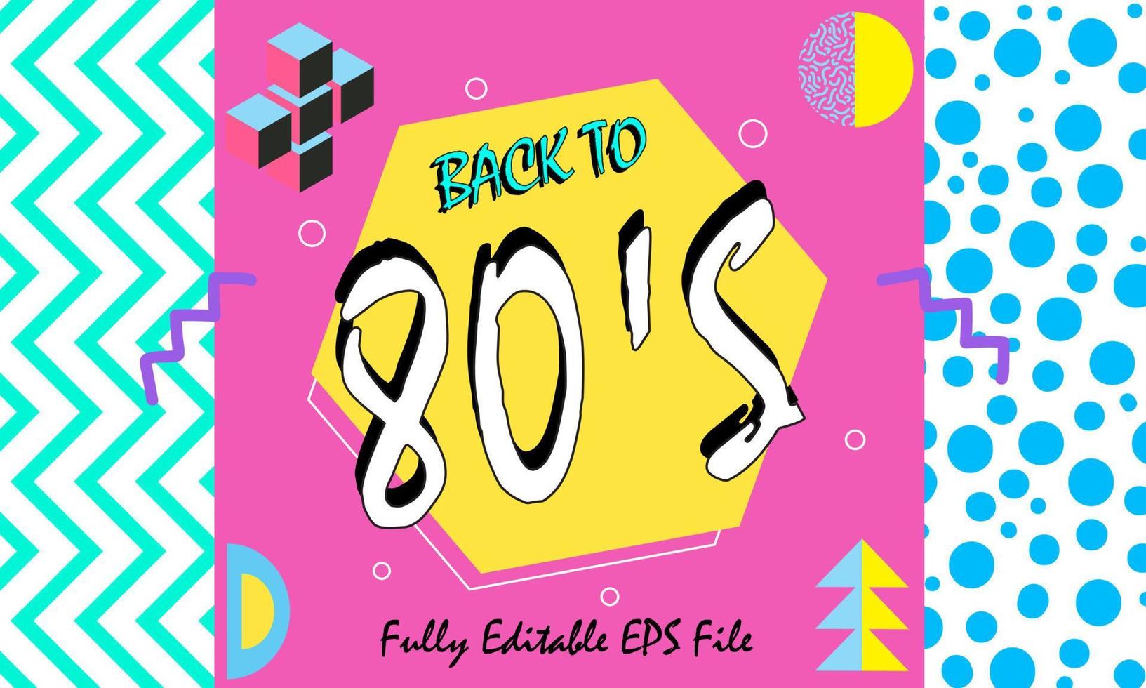 Back to 80s Free Vector Image Illustration