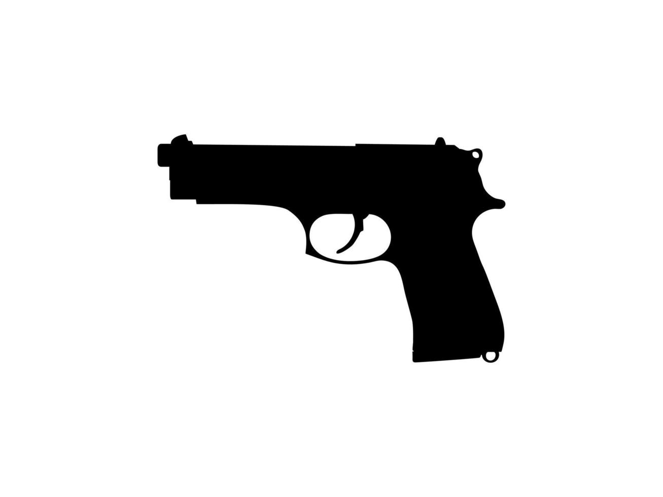 silueta de pistola, pisto para logotipo, pictograma, sitio web o elemento de diseño gráfico. ilustración vectorial vector
