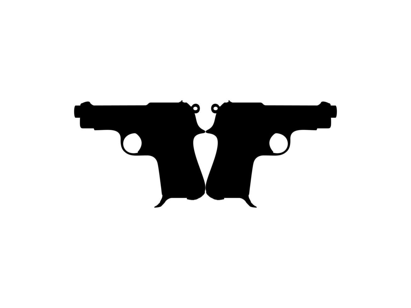 Silhouette of Pistol Gun for Logo, Pictogram, Website or Graphic Design Element. Vector Illustration