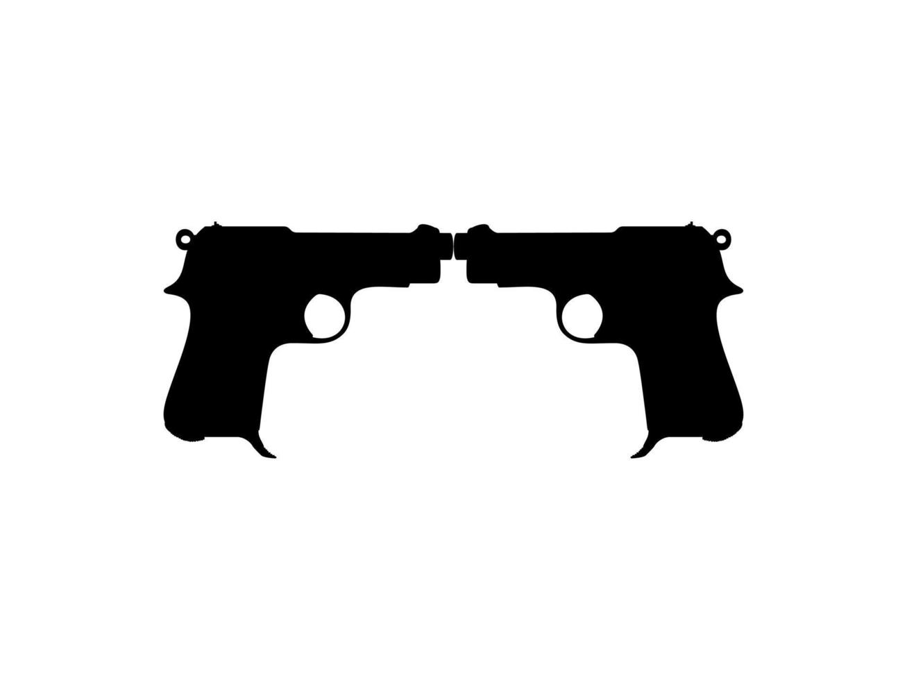 silueta de pistola para logotipo, pictograma, sitio web o elemento de diseño gráfico. ilustración vectorial vector