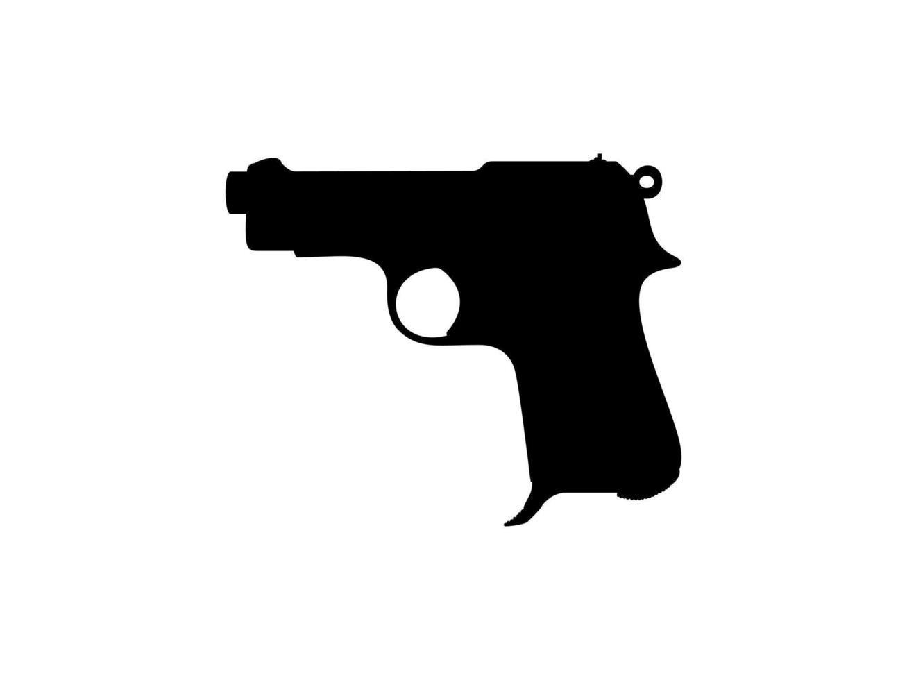 Silhouette of Pistol Gun for Logo, Pictogram, Website or Graphic Design Element. Vector Illustration