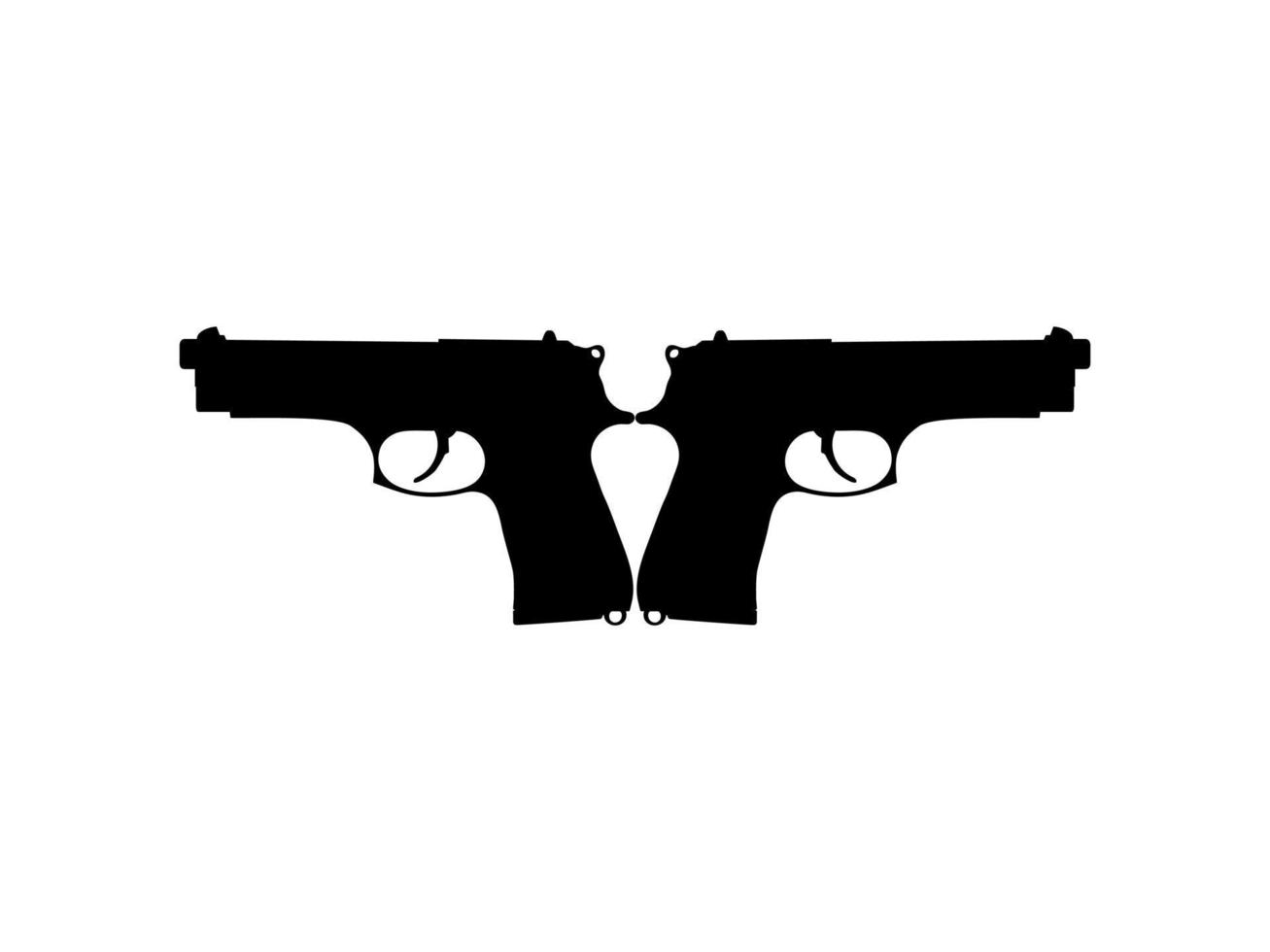 Silhouette of Gun, Pisto for Logo, Pictogram, Website or Graphic Design Element.  Vector Illustration