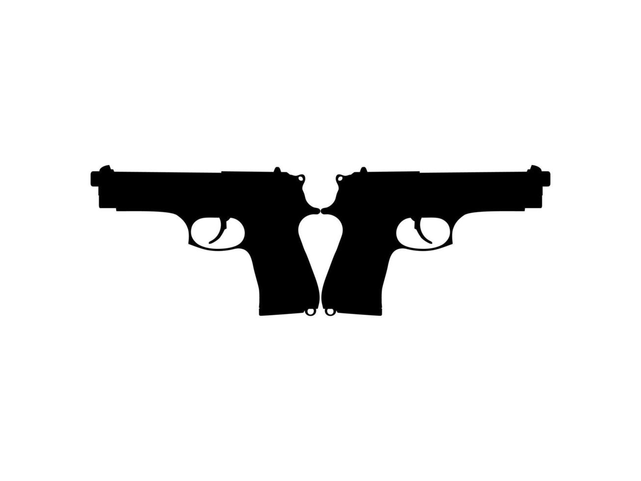 Silhouette of Gun, Pisto for Logo, Pictogram, Website or Graphic Design Element.  Vector Illustration