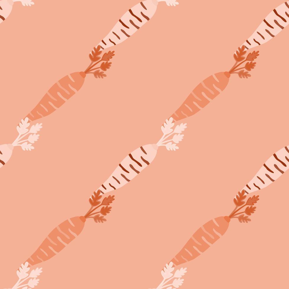 Hand drawn carrot seamless pattern. Doodle carrots wallpaper. vector