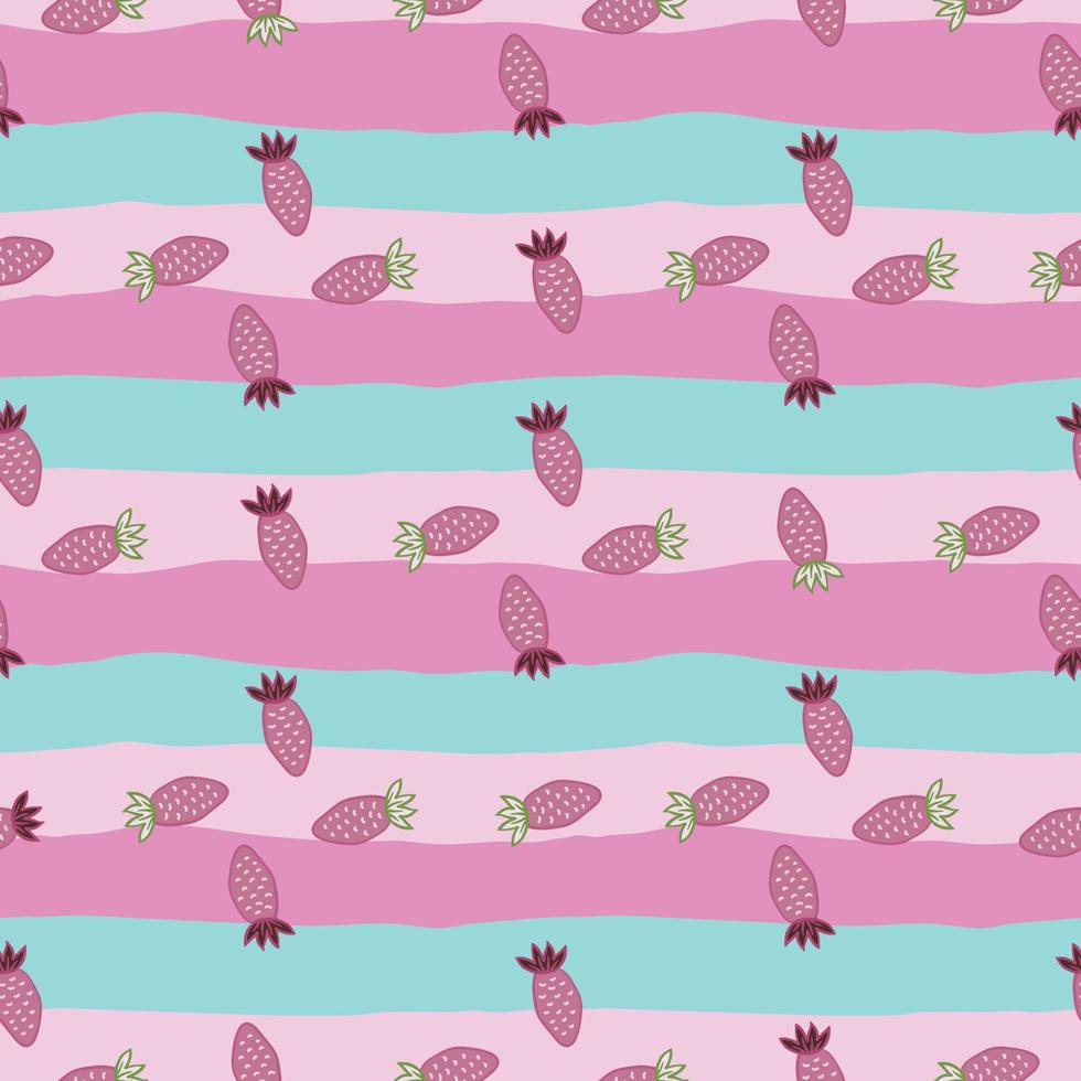 Hand drawn strawberries wallpaper.Doodle strawberry seamless pattern. Fruits backdrop. vector