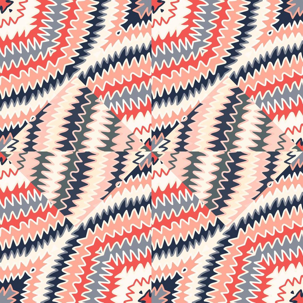 Abstract zig zag striped seamless pattern. Hand drawn sketch lines endless wallpaper. Decorative wave ethnic background. vector