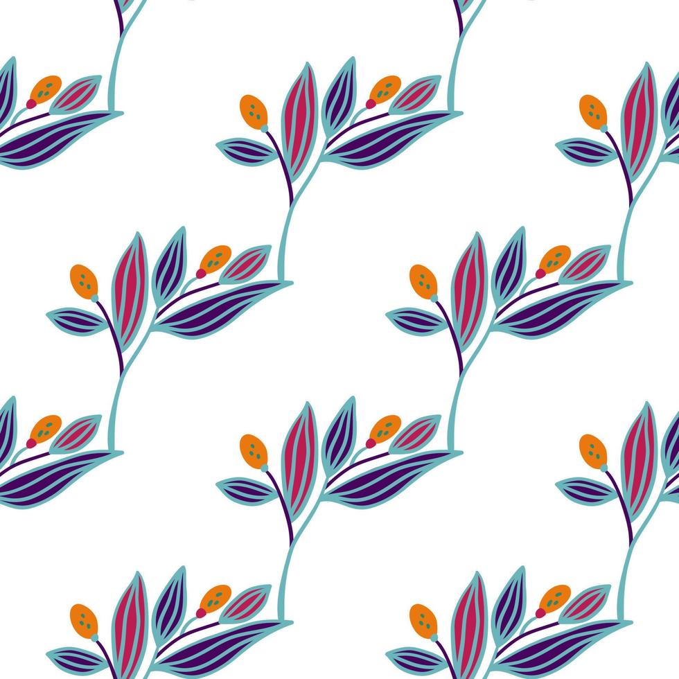 Barberry twigs seamless pattern. Wild berries floral wallpaper