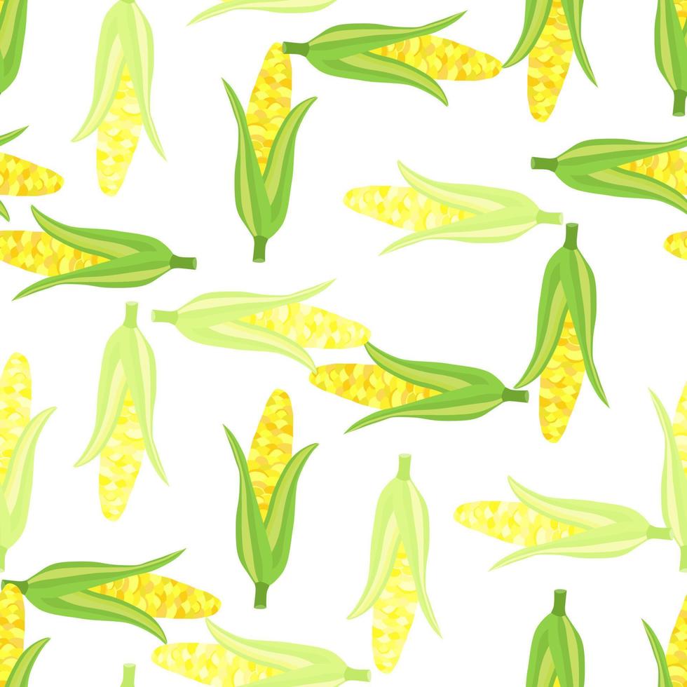 Corn plants seamless pattern. Corn cobs endless wallpaper. vector