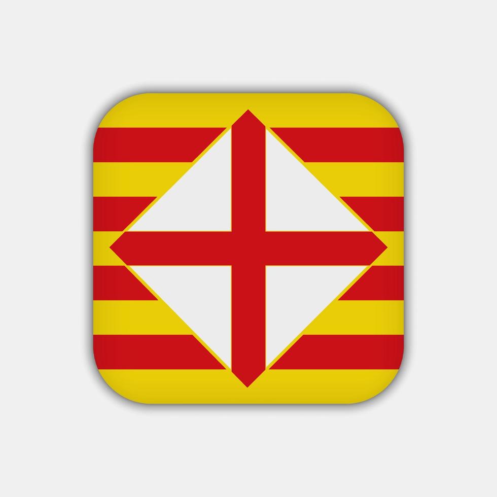 Barcelona flag, provinces of Spain. Vector illustration.