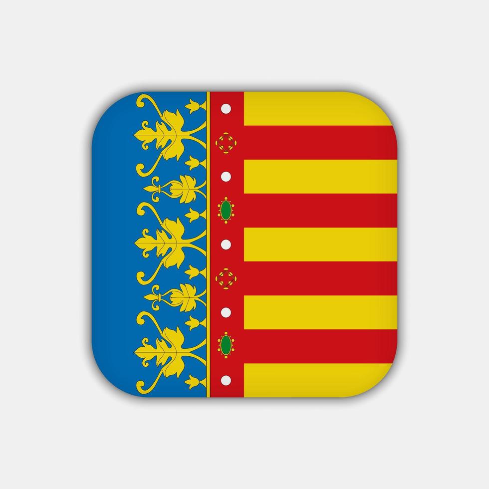 Valencian Community flag, autonomous community of Spain. Vector illustration.