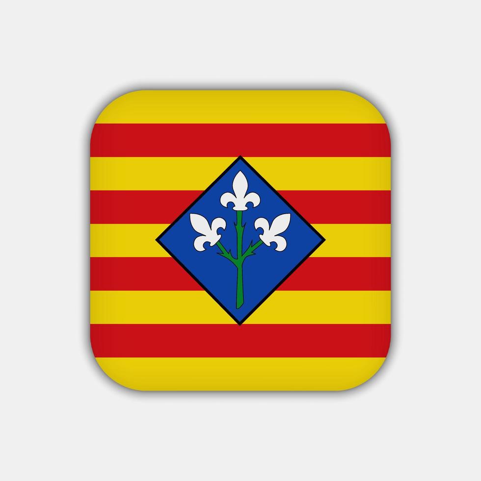 Lleida flag, provinces of Spain. Vector illustration.