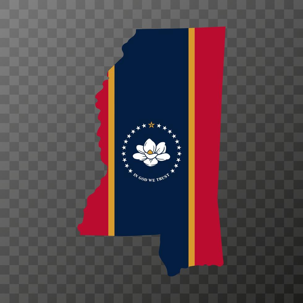 Mississippi state flag. Vector illustration.