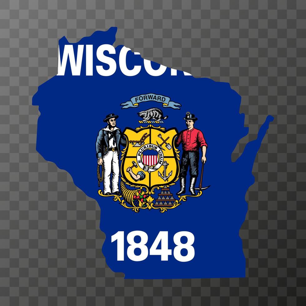 Wisconsin state flag. Vector illustration.