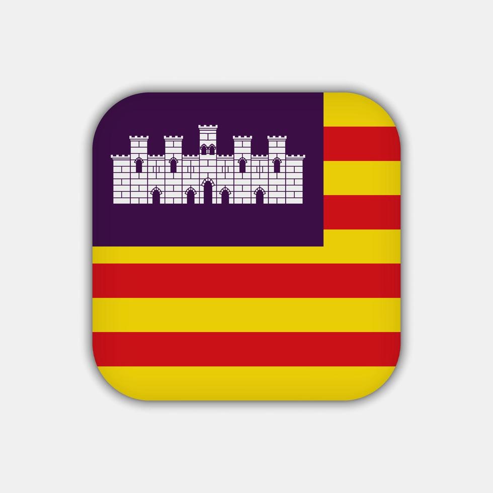 Balearic Islands flag, autonomous community of Spain. Vector illustration.